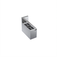 Krowne Royal Series 8-Inch Underbar Garnish Station with 5-Cup Capacity and Insulated Ice Bin