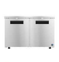 Hoshizaki Steelheart 48-Inch Two-Section Undercounter Reach-In Freezer with Solid Doors, 12 Cu. Ft.