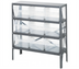 Thumbnail image #1 for Quantum Heavy-Duty Stationary Wire Shelving Unit with 4 Shelves and 9 Clear Bins, 36 x 12 x 39 Inches