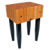 Thumbnail image #1 for John Boos Rouge et Noir Le Bloc 24 x 24 x 34 Inch Stationary End Grain Cherry Butcher Block Work Table