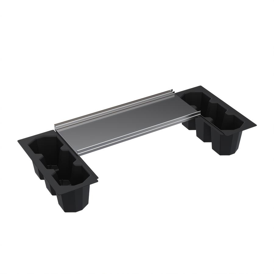 Product image #1 for 36 Inch x 19 Inch Underbar Ice Bin Partial Cover with Set of 2 Plastic Bottle Wells