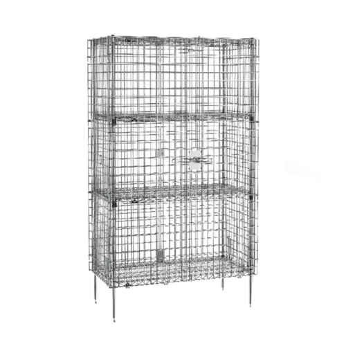 Product image #1 for Metro Super Erecta Stationary Chrome Wire Security Unit with 2 EZ-Add Intermediate Shelves, 50-1/2W x 27-1/4D x 66-13/16H