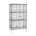 Thumbnail image #1 for Metro Super Erecta Stationary Chrome Wire Security Unit with 2 EZ-Add Intermediate Shelves, 50-1/2W x 27-1/4D x 66-13/16H