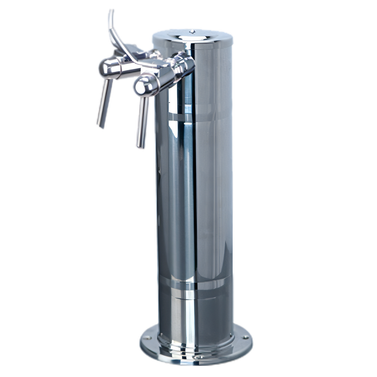 Product image #1 for Finnesse Countertop Air-Cooled Dual Faucet Wine Font, 4-Inch Diameter x 16-1/2-Inch H, Polished 304 Stainless Steel