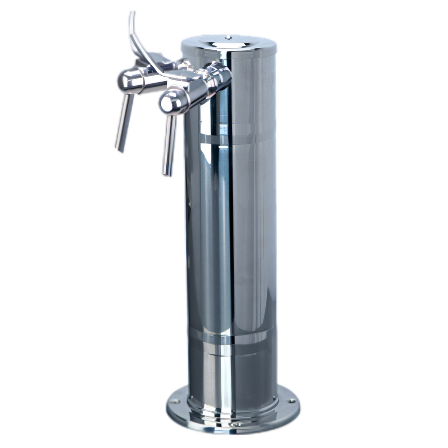 Product image #1 for Finnesse Countertop Air-Cooled Dual Faucet Wine Font, 4-Inch Diameter x 16-1/2-Inch H, Polished 304 Stainless Steel
