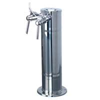 Finnesse Countertop Air-Cooled Dual Faucet Wine Font, 4-Inch Diameter x 16-1/2-Inch H, Polished 304 Stainless Steel