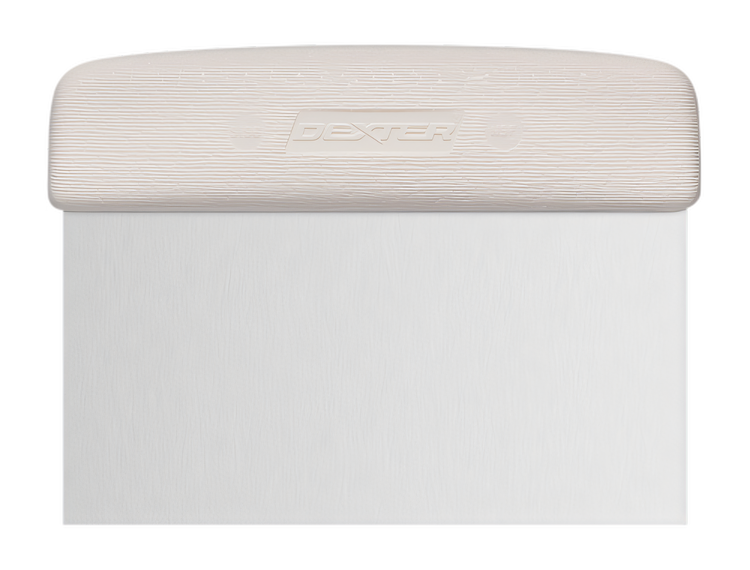 Product image #2 for Sani-Safe 6 Inch x 3 Inch Dough Cutter/Scraper with Stainless Steel Blade and Textured White Polypropylene Handle