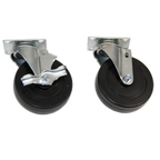 Thumbnail image #1 for Klinger's Trading 4FLAT-BR Swivel Plate Caster with Brake, 4-Inch Hard Rubber Wheel, 250 lb Capacity