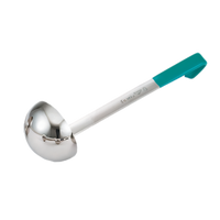 Jacob's Pride® 6 oz One-Piece Heavy-Duty Stainless Steel Ladle with Teal Kool-Touch Handle