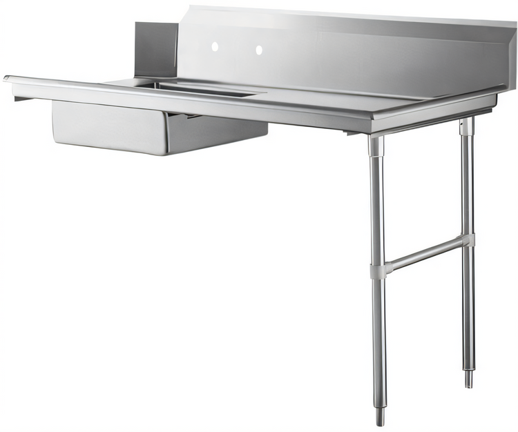 Product image #1 for 60-Inch Straight Soiled Dish Table with Right-Side Sink, Stainless Steel