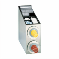 Dispense-Rite BFL-L-2SS Countertop Stainless Steel Cup and Lid Dispensing Cabinet, 2 Dispensers