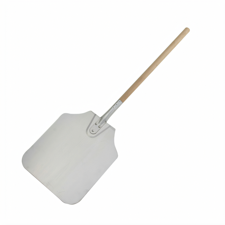 Product image #1 for Winco Rectangular Aluminum Pizza Peel with Wood Handle, 12" x 14" Blade, 36" Overall Length