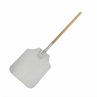 Winco Rectangular Aluminum Pizza Peel with Wood Handle, 12