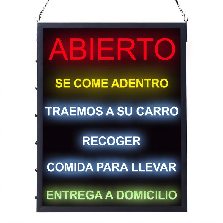 Product image #1 for Winco LED-21 Rectangular All-in-One Spanish Open LED Sign, 19 x 24 Inches