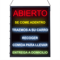 Winco LED-21 Rectangular All-in-One Spanish Open LED Sign, 19 x 24 Inches