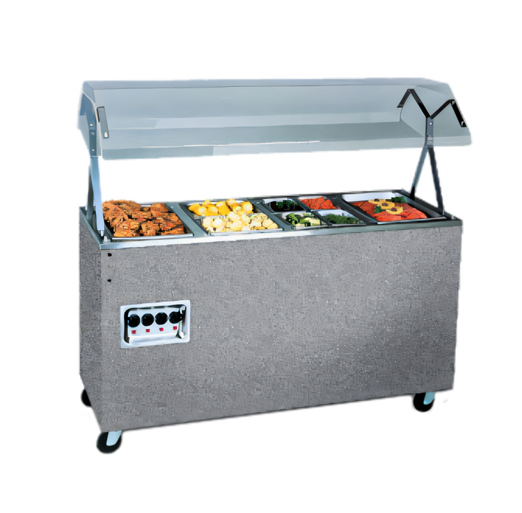 Product image #1 for Vollrath 2-Series Affordable Portable 3-Well Mobile Hot Food Station with Enclosed Storage Base and Buffet Breath Guard, 208-240V