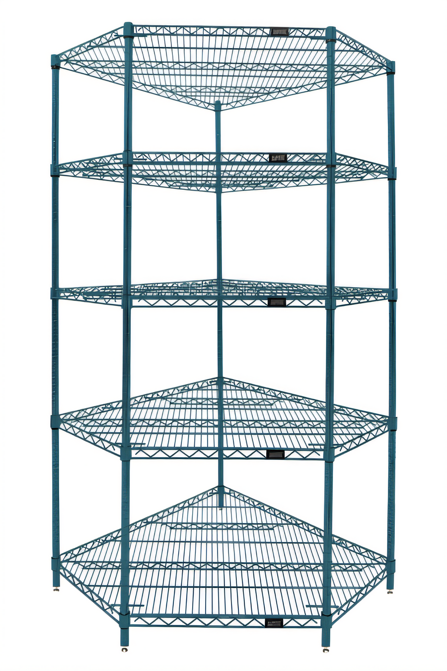 Product image #1 for Quantum 5-Shelf Stationary Wire Shelving Starter Kit, 42 x 24 Inches, Green Epoxy Antimicrobial Finish
