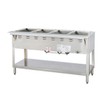 Thumbnail image #1 for Duke Manufacturing Aerohot WB304 4-Pan Gas Wet Bath Steam Table, 58-3/8-Inch, Stainless Steel Top, Open Base with Undershelf