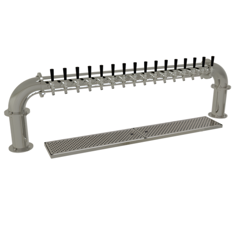 Product image #1 for Glastender 16-Faucet Air-Cooled Countertop Pipe Pass-Thru Draft Dispensing Tower