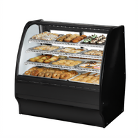 48-1/4-Inch Dry Non-Refrigerated Curved Glass Pastry Display Case with Rear Sliding Glass Doors