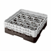 Thumbnail image #2 for Cambro Camrack Full-Size 16-Compartment Glass Rack with 2 Soft Gray Extenders, Brown