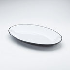Thumbnail image #1 for American Metalcraft NP18 18 x 12 Inch Oval Black/White Melamine Platter Case of 8