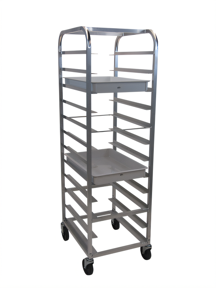 Product image #2 for Channel Manufacturing RB-5 Aluminum End-Load Pizza Pan / Dough Box Rack with Casters, 12 Pan Capacity