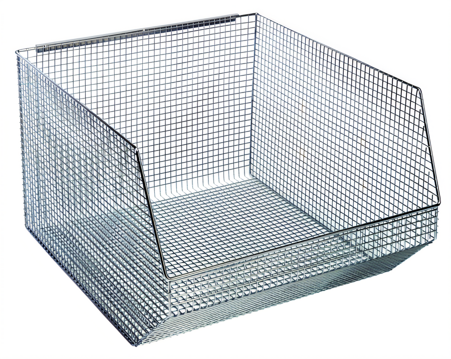 Product image #1 for Quantum Rectangular Chrome Mesh Stack & Hang Bin with Rear Hanger, 18-1/2 x 17-1/8 x 11-1/8 Inches
