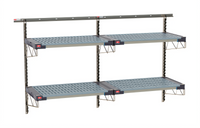 Metro SmartWall Life Double-Wide Two-Tier Wall-Mounted Starter Shelving Kit with 4 Polymer Shelves