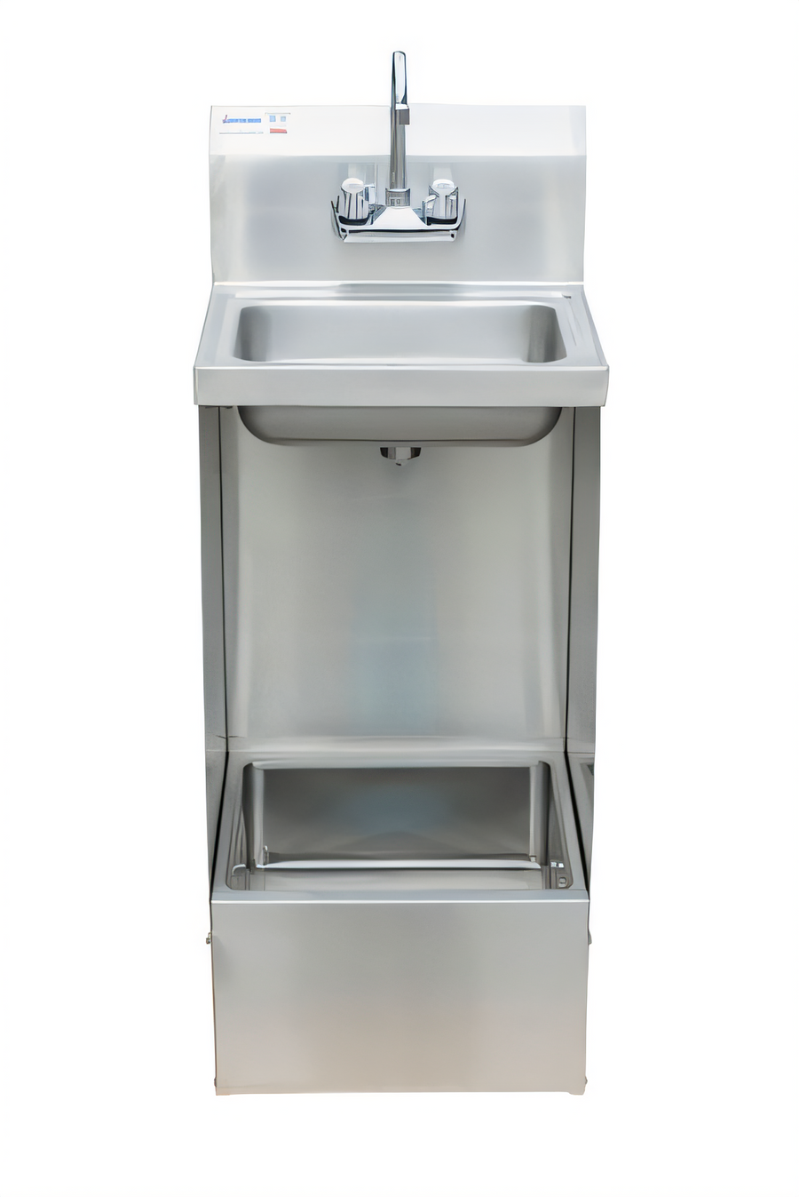 Product image #1 for Freestanding Stainless Steel Hand Sink and Floor Mop Sink Combo with 8-Inch Backsplash and Gooseneck Faucet
