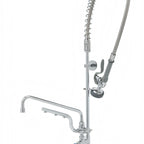 Thumbnail image #1 for T&S Brass UltraRinse B-0123-U12-CR-B 8-Inch Adjustable Deck-Mount Low-Lead Pre-Rinse Faucet with 12-Inch Swing Spout and 44-Inch Hose