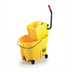 Thumbnail image #1 for Rubbermaid Commercial WaveBrake 35 Qt Yellow Side Press Mop Bucket and Wringer Combo