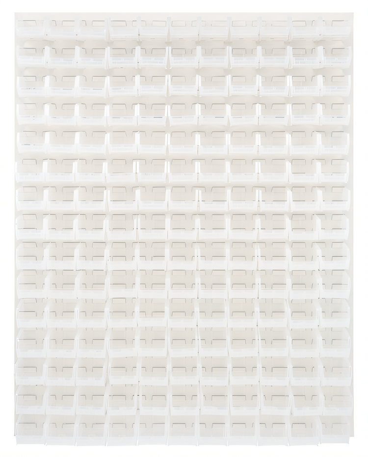 Product image #1 for Quantum 48-Inch x 8-Inch x 61-Inch Wall-Mounted Louvered Panel Starter Unit with 165 Clear Bins
