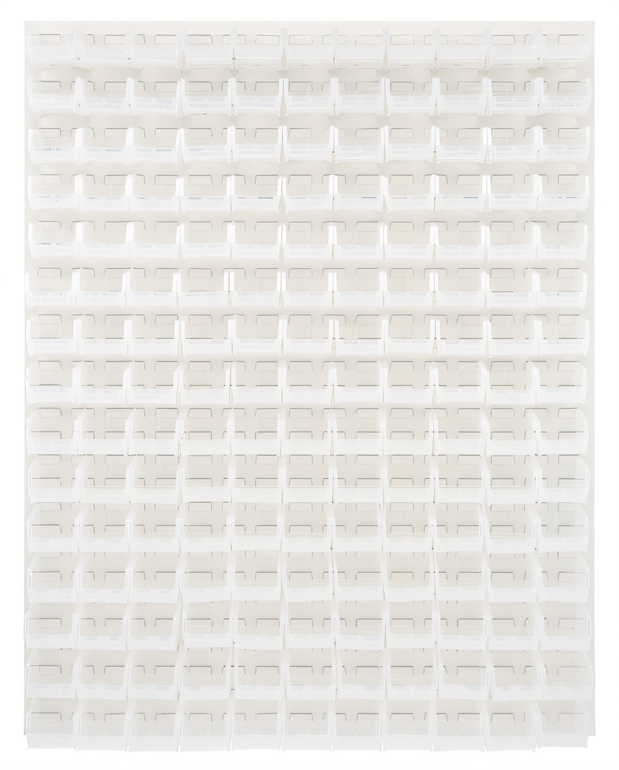 Product image #1 for Quantum 48-Inch x 8-Inch x 61-Inch Wall-Mounted Louvered Panel Starter Unit with 165 Clear Bins