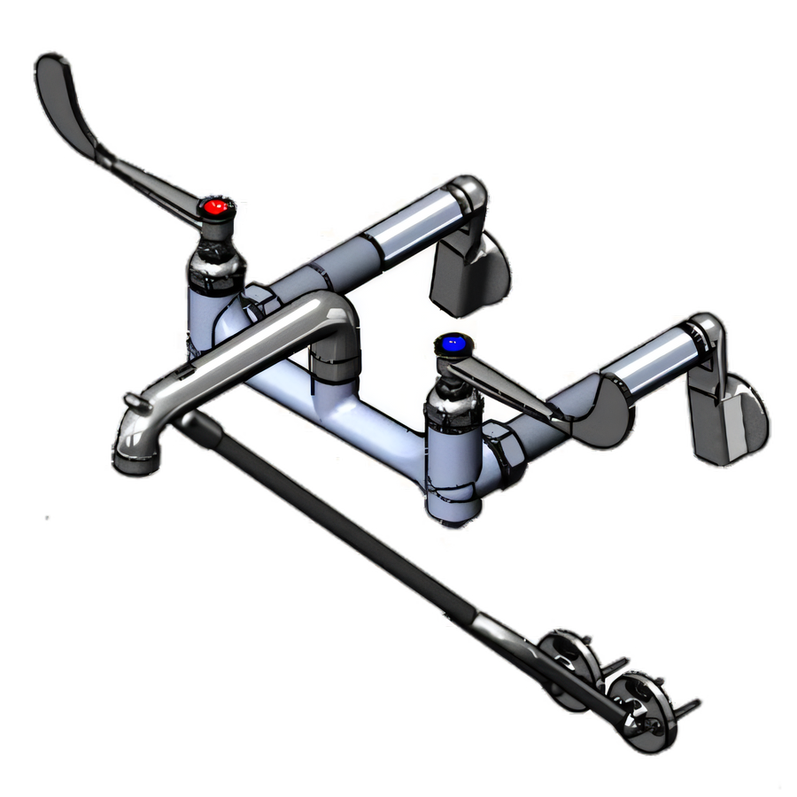 Product image #1 for T&S Brass B-0652 Wall-Mount Service Sink Faucet with Pail Hook and Wrist Handles