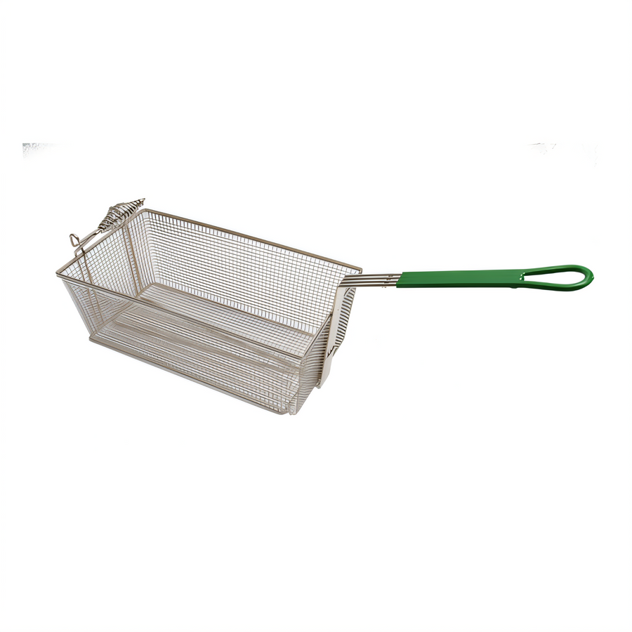 Product image #1 for Twin-Size Rectangular Floor Fryer Basket, 8-3/4 x 16-3/4 x 6 Inches, Nickel Plated Steel