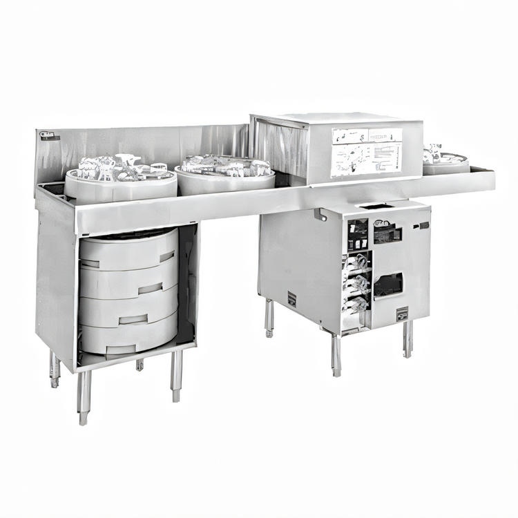 Product image #1 for Glastender GT-18+2-90R 90-Inch Side-to-Side Pass-Thru Glasswasher Station with Dual Drain Tables