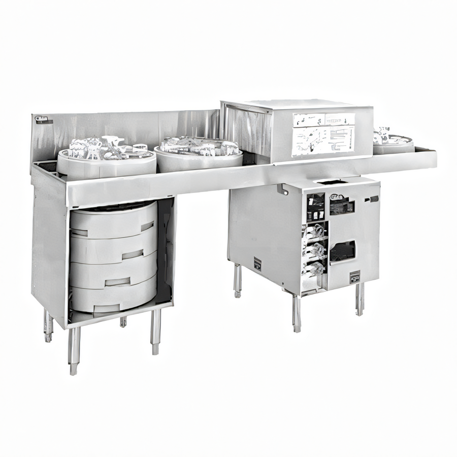 Product image #1 for Glastender GT-18+2-90R 90-Inch Side-to-Side Pass-Thru Glasswasher Station with Dual Drain Tables