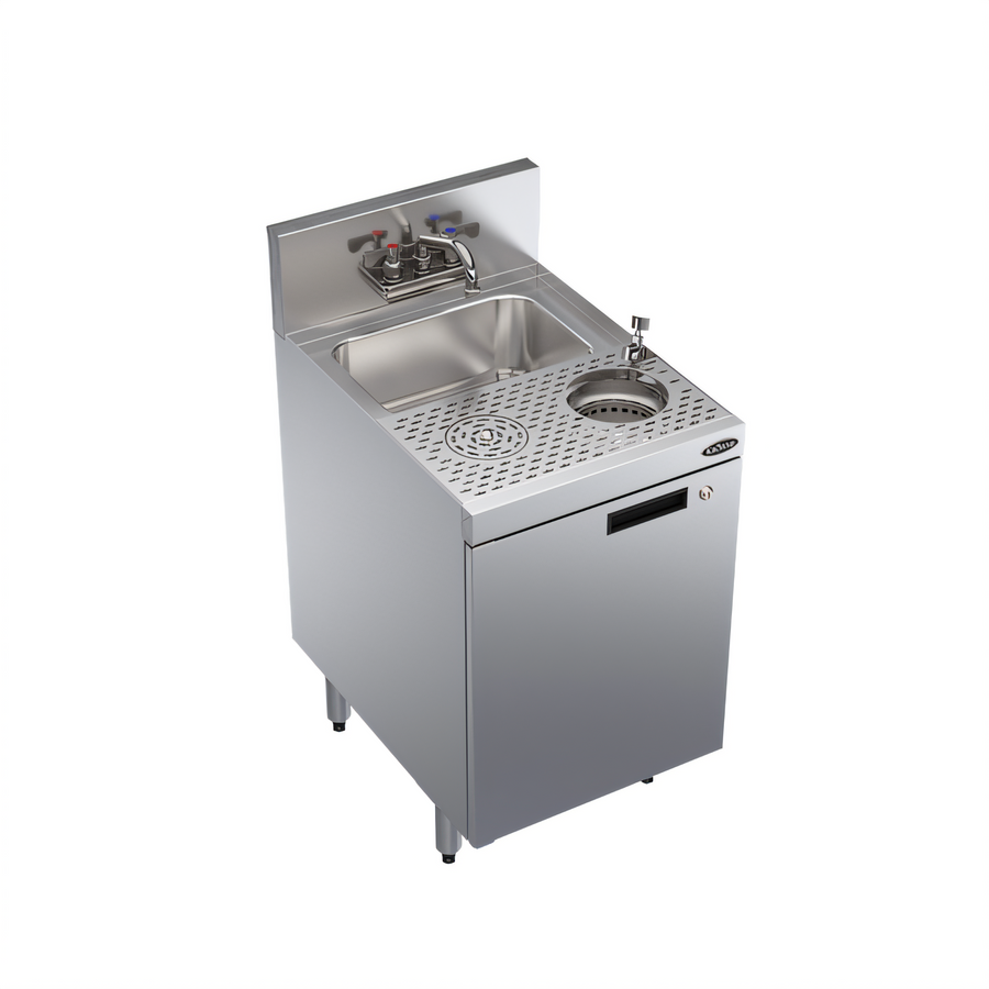 Product image #1 for Krowne Royal Series 18-Inch Stainless Steel Underbar Speed Unit with Dump Sink and Cabinet Base