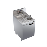 Krowne Royal Series 18-Inch Stainless Steel Underbar Speed Unit with Dump Sink and Cabinet Base