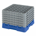 Thumbnail image #2 for Cambro Camrack® Full-Size 36-Compartment Low-Profile Glass Rack with 6 Soft Gray Extenders, Blue