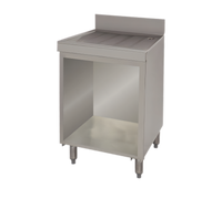 Advance Tabco Underbar Basics Stainless Steel Freestanding Open Cabinet Base Drainboard