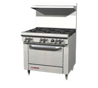 Southbend S-Series 36-Inch Gas Restaurant Range with 6 Open Burners and Convection Oven