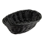 Thumbnail image #1 for G.E.T. Clipper Mill WB-1503-BK . . Oval Black Polypropylene Fast Food Basket, 9 x 6-3/4 x 2-1/2 in Case of 12