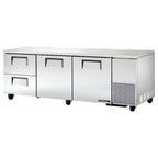 Thumbnail image #1 for True Mfg. - General Foodservice TUC-93D-2-HC Deep Undercounter Refrigerator, 93-1/4" Wide, 2 Doors/2 Drawers, Self-Contained Side-Mounted
