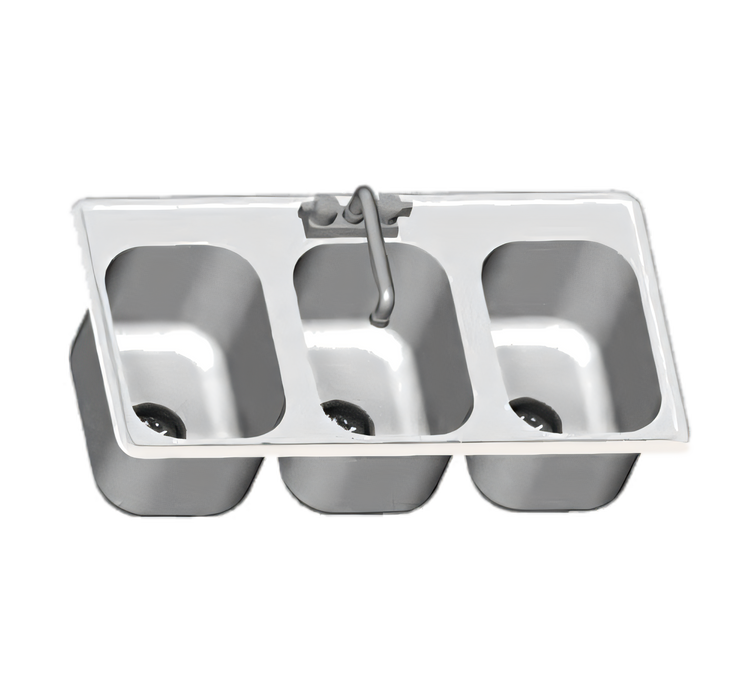 Product image #1 for Eagle Group Self-Rimming 3-Compartment Drop-In Sink with 18 x 24 x 13.5-Inch Bowls