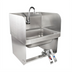 Thumbnail image #1 for John Boos Pro-Bowl Wall-Mount Hand Sink with Double Knee Valves, Side Splashes, and Gooseneck Spout, 14 x 10 x 5 Inch Bowl