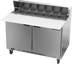 Thumbnail image #1 for Beverage Air SPE48HC-12C 48-Inch Two-Section Sandwich Top Refrigerated Prep Table with 12 1/6-Pan Top and 17-Inch Cutting Board
