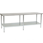 Thumbnail image #1 for Eagle Group Deluxe T3096EB 96-Inch x 30-Inch Stainless Steel Work Table, 16-Gauge 300 Series Top, Adjustable Galvanized Undershelf