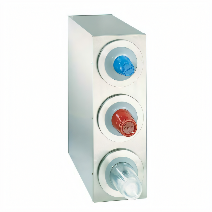 Product image #1 for Dispense-Rite BFL-R-3SS Countertop Stainless Steel Cup Dispensing Cabinet with 3 Dispensers